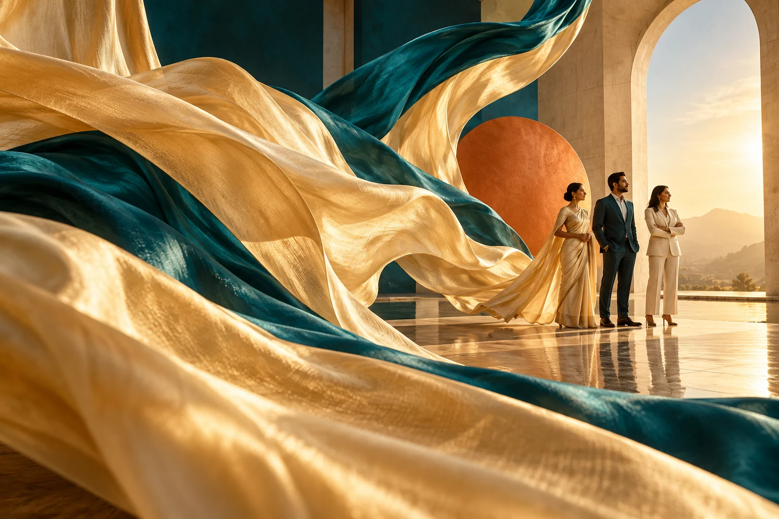 Illustrative silk texture and sourcing inspiration